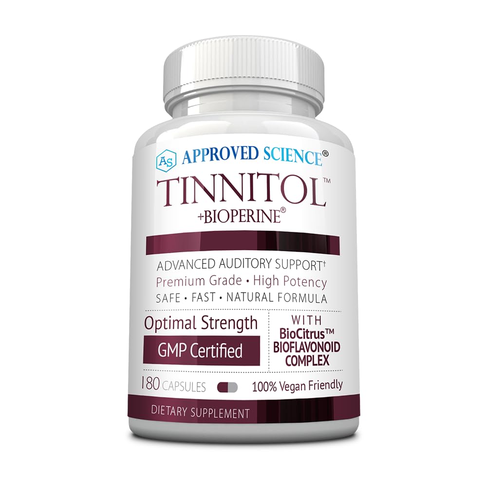 Hyväksytty Science Tinnitol - Tinnitus Support Supplement - Helppo rengas korvat - Boost Inner korvan terveys - 1 pullo - 3 kuukautta Supply - Valmistettu USA