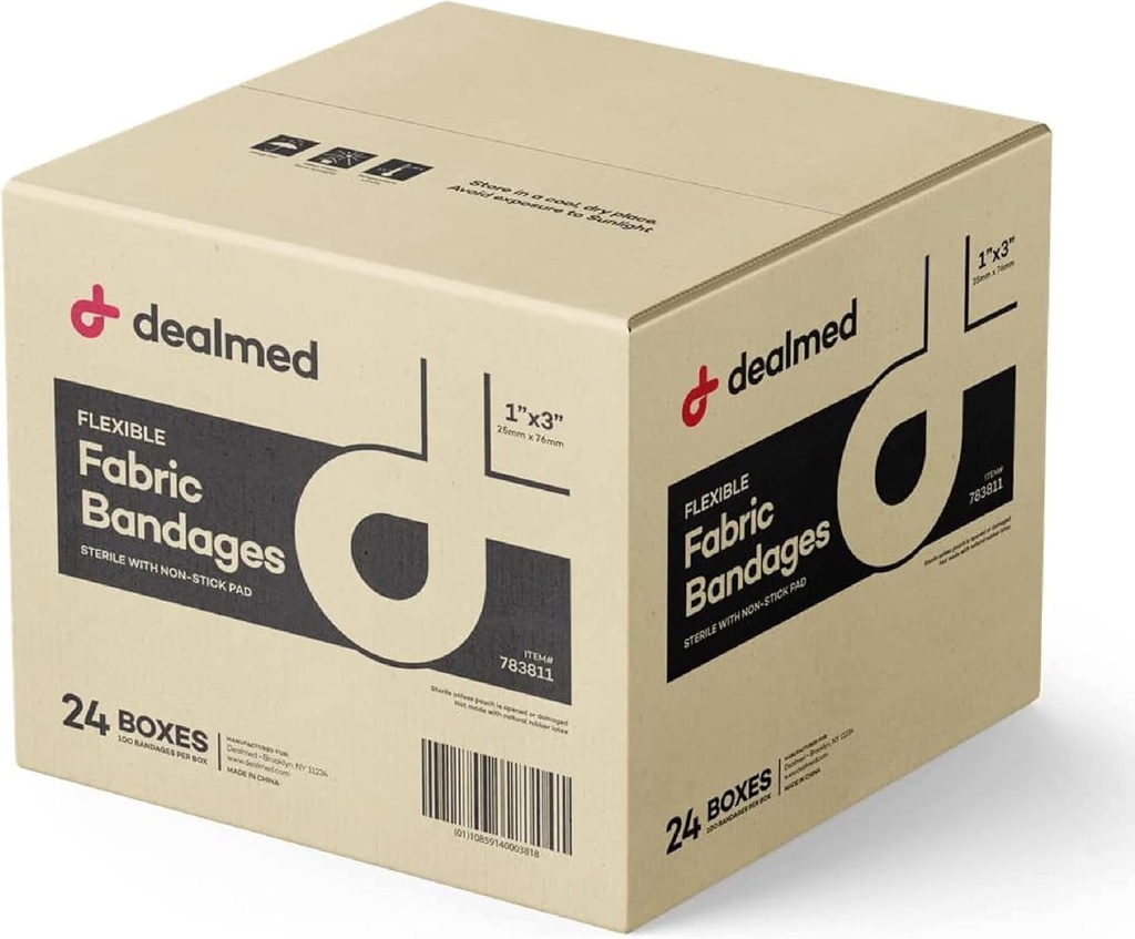 Jaettu Steriili Joustava Kangas Liima Sidokset 1x3 Tuuman 100/Box - 24 Laatikot - Hengitettävä ensiapu Strip Pack - Soft Stretch Haava Patch Medical, Emergency Kits & Clinic