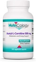 Nutricology Acetyl-L-Carnitine 500 mg täydentää - Aineenvaihdunta ja energia tuki, ALC, vapaa muoto Aminohappo, kasvissyöjä kapselit - 100