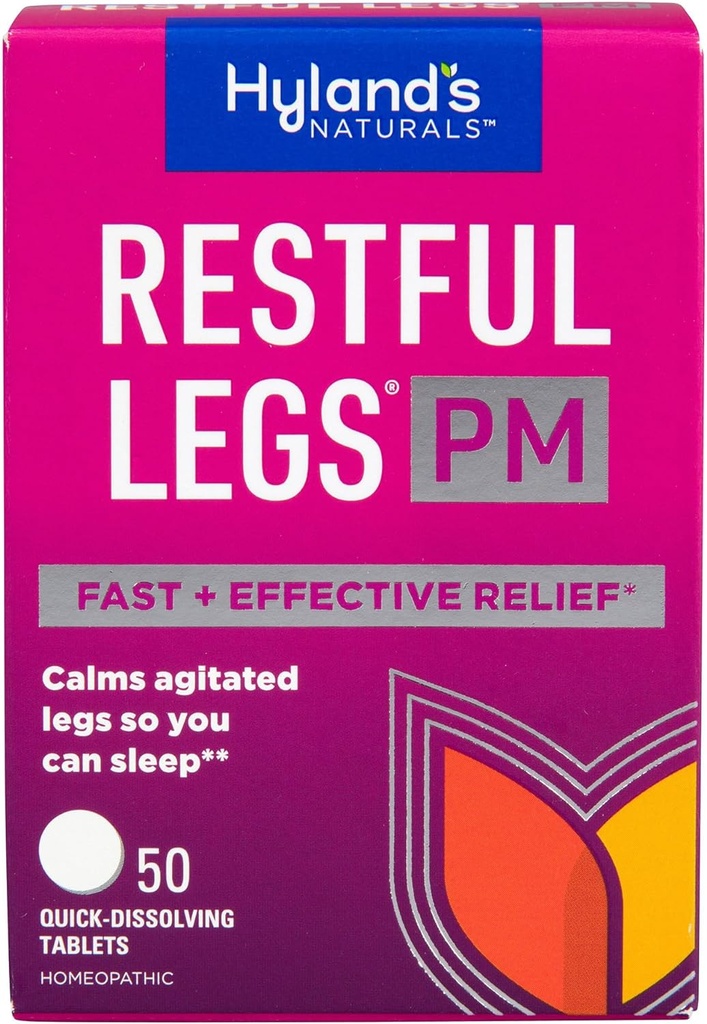 Hylandin levottomat jalat PM, nighttime Formula, Calms Astiated Legs jotta voit nukkua, 50 nopeaa liukenevat tabletit (pakkaus 3)