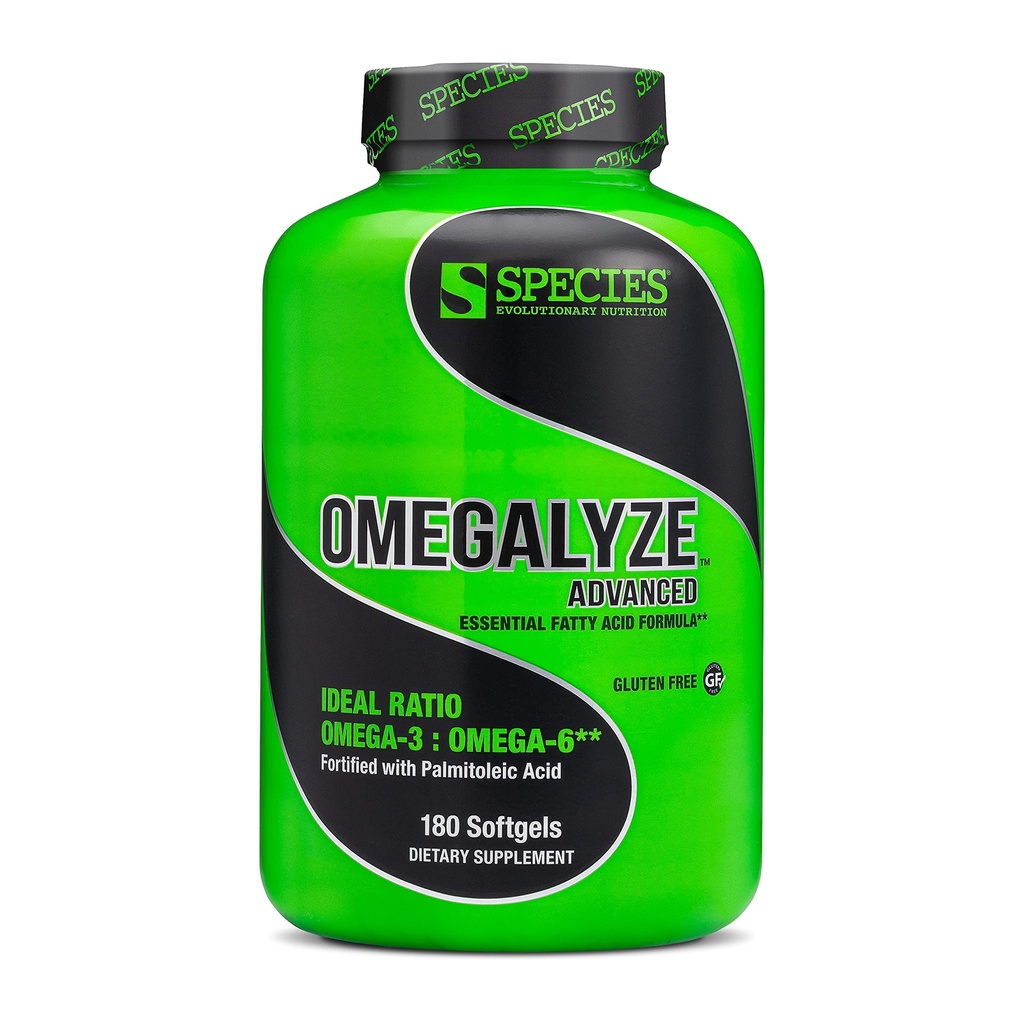 Species Nutrition Omegalyze Support Supplements, Essential Fatty Acid Formel, Supplement för att hjälpa till att maximera återhämtning, Omega 3,6 och 7 Formel,180 kapslar