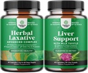 Bundle kasviperäisiä laksatiivi kapseleita probiootit ja maito Thistle Maksan tuki täydentää - Natural Colon Detox Digestive Support System - Herbal Liver Supplement with Silymarin Milk