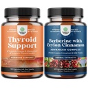 Bundle of Herbal Khyroid Support Complex - Potent Kelp Jodi Supplement for Hormone Balance and Balancing Berberine Plus 1200mg Per Serving Complex - Antioksidantti berberiini Ceylon kaneli