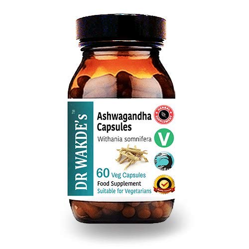 DR WAKDE's Ashwagandha -kapselit (Intian Ginseng, Withania somnifera, 60 Veg Caps, Plant-Baseed Supplement, Ayurvedic Herb, All Natural, Vegan)