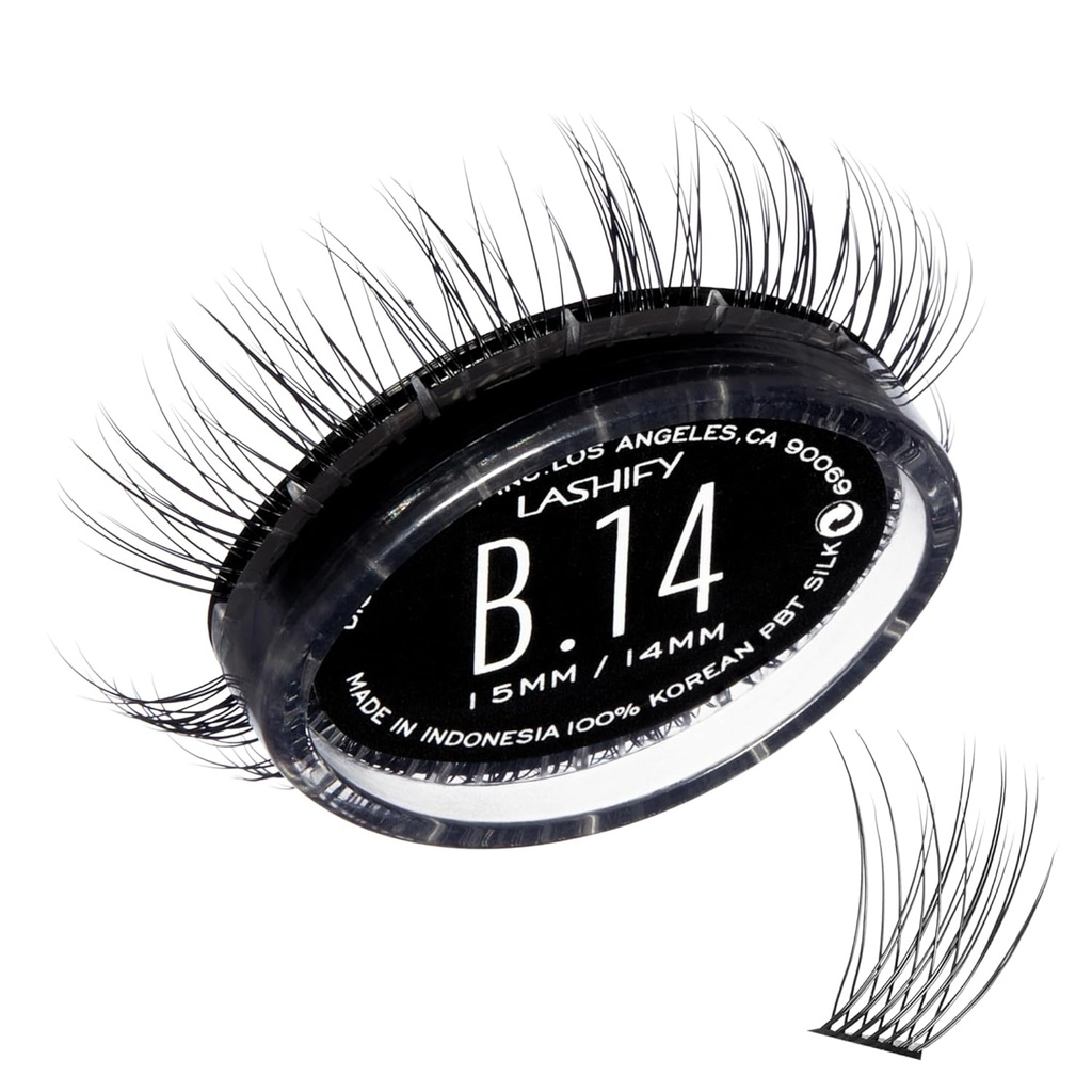 Lashify Bold 14mm Gossamer DIY silmäripsilaajennukset uudelleentäyttö, musta, helppo vääriä silmäripsiä luonnollinen ulkonäkö