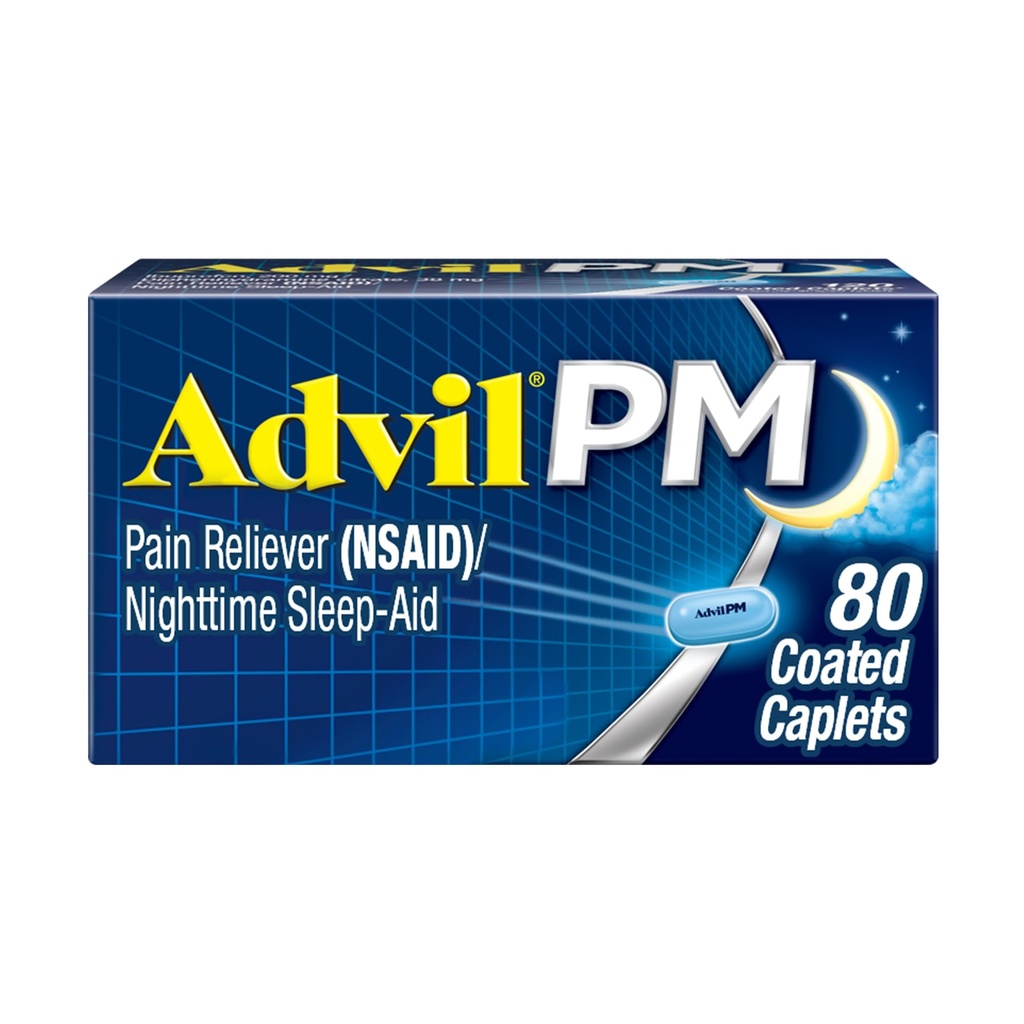Advil PM 200 mg päällystetty Caplets 80 ea (pakkaus 3)
