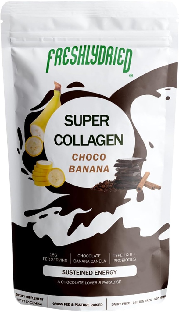 Tuoreena kuivattu Collagen Peptides & ChocoBanana Powder 