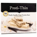 Proti-Thin Fluffy Vanilla Crisp Protein Bars, 15g Protein, Low Calorie, Erittäin alhainen carb (VLC), Low Fat, High Fiber Välipala Bar, KETO Ruokavalio Friendly, Ihanteellinen proteiini Yhteensopiva, Ei Gluteenittomia ainesosia, 7 /Box