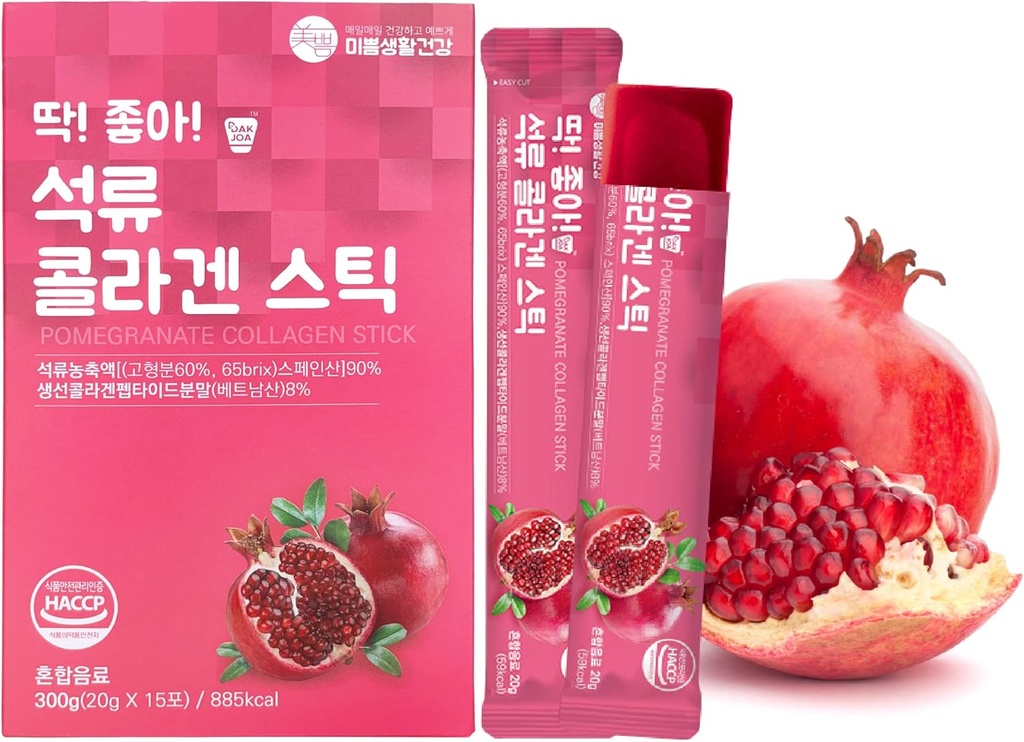 Granaattiomena Kollageeni Jelly Stick 20g * 15 Stick 1,600mg Alhainen molekyylikala Kollageeni Anti-aging [DDAKJOA]