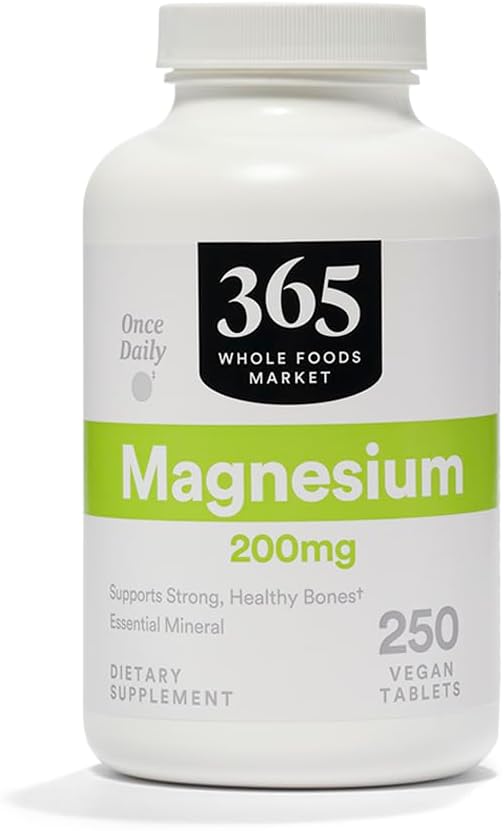 365 by Whole Foods Market, Magnesium 200mg, Vegan, 250 tablettia