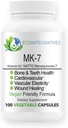 MK-7 (Vitamin K2 menakinoni-7) Natural Vegan Natto - Tukee luu- ja hampaiden terveyttä, sydän- ja verisuonitautia, Verisuoniston elastisuutta ja haavojen paranemista - Vihannes 100 kapselia