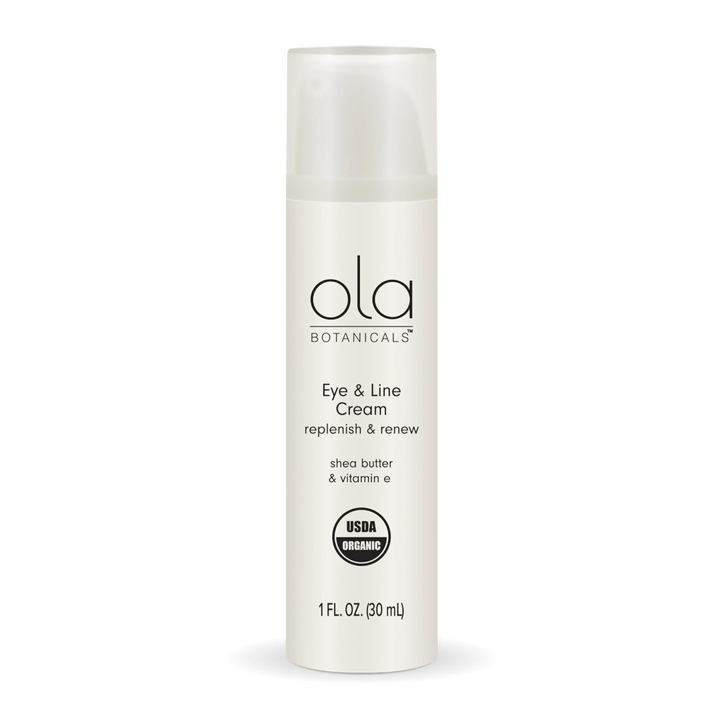 Tohtori Mercola Ola Botanicals Organic Eye & Line Cream, 1 Fl. Oz. (30 ml), replenish and renew, Shea Butter and Vitamiini E, Certified USDA Organic, Cruelty Free, non-GMO