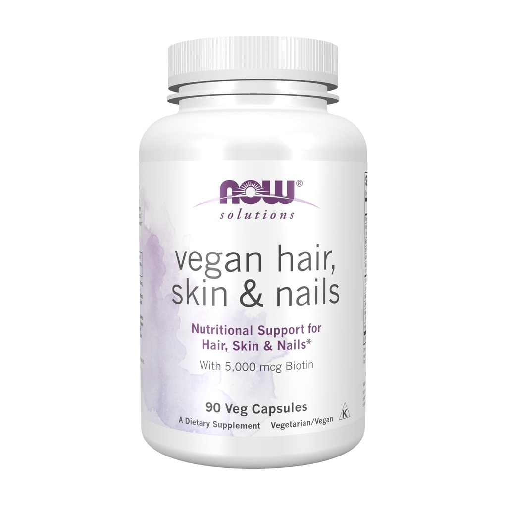 NYT Foods Solutions, Vegaanihiukset, iho ja kynnet, ravitsemustuki 5 000 mikrog Biotin, 90 Veg kapselia