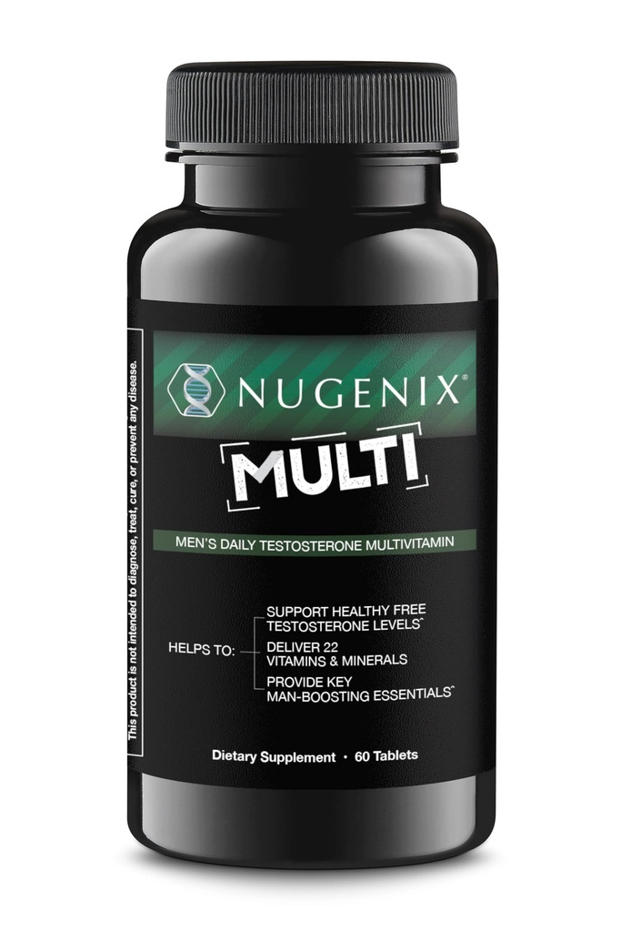 Nugenix monivitamiini miesten, monivitamiini-ja testosteroni tuki - 19 vitamiinit ja mineraalit, tukee vapaa testosteroni, tasapaino Kortisoli, edistää typpioksidin tuotantoa, veren virtaus - 60 tablettia