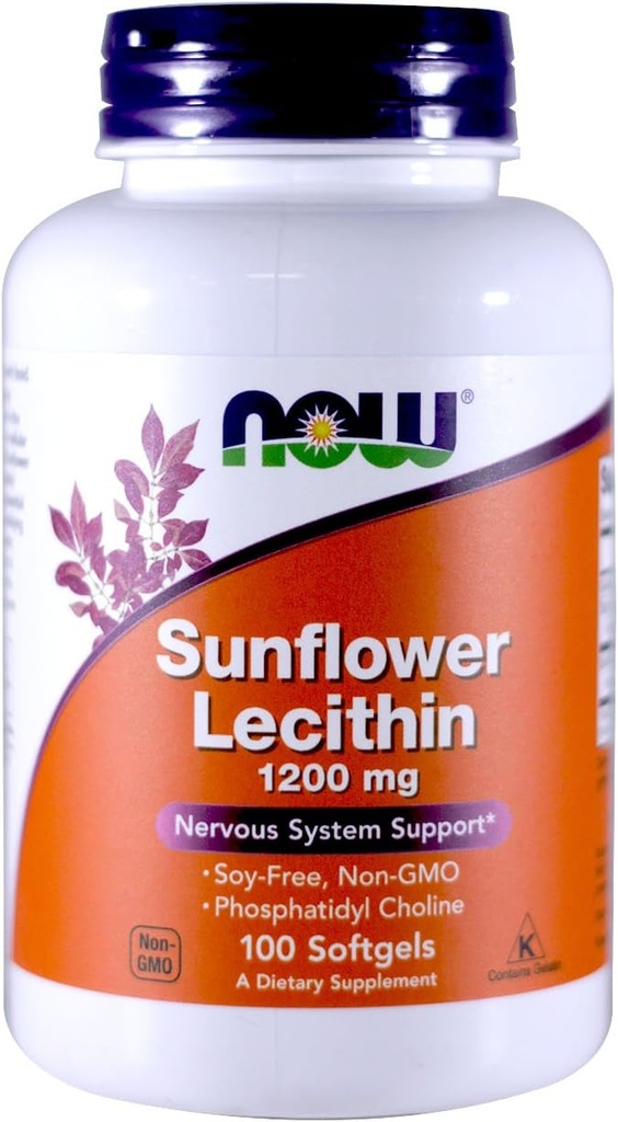 Nu Foods Sunflower Lecithin Non-GMO, 1200mg, 100 Sgels (2 Pack)