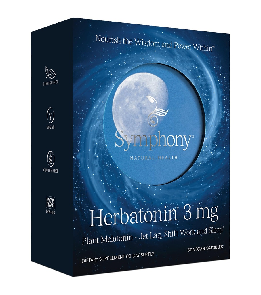 Herbatonin 3 mg - Ainoa luonnollinen kasvi melatoniini luonnollinen uni sykli, kehon kello ja Circadian Rhythm tuki Jet Lag, 60 vegan kapselit (60 päivän tarjonta)