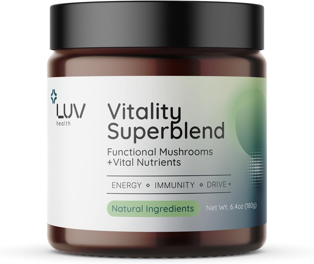LUV terveys Vitality Erinomainen: Sienet Supplement - Superfood Powder with Cacao, Lion
