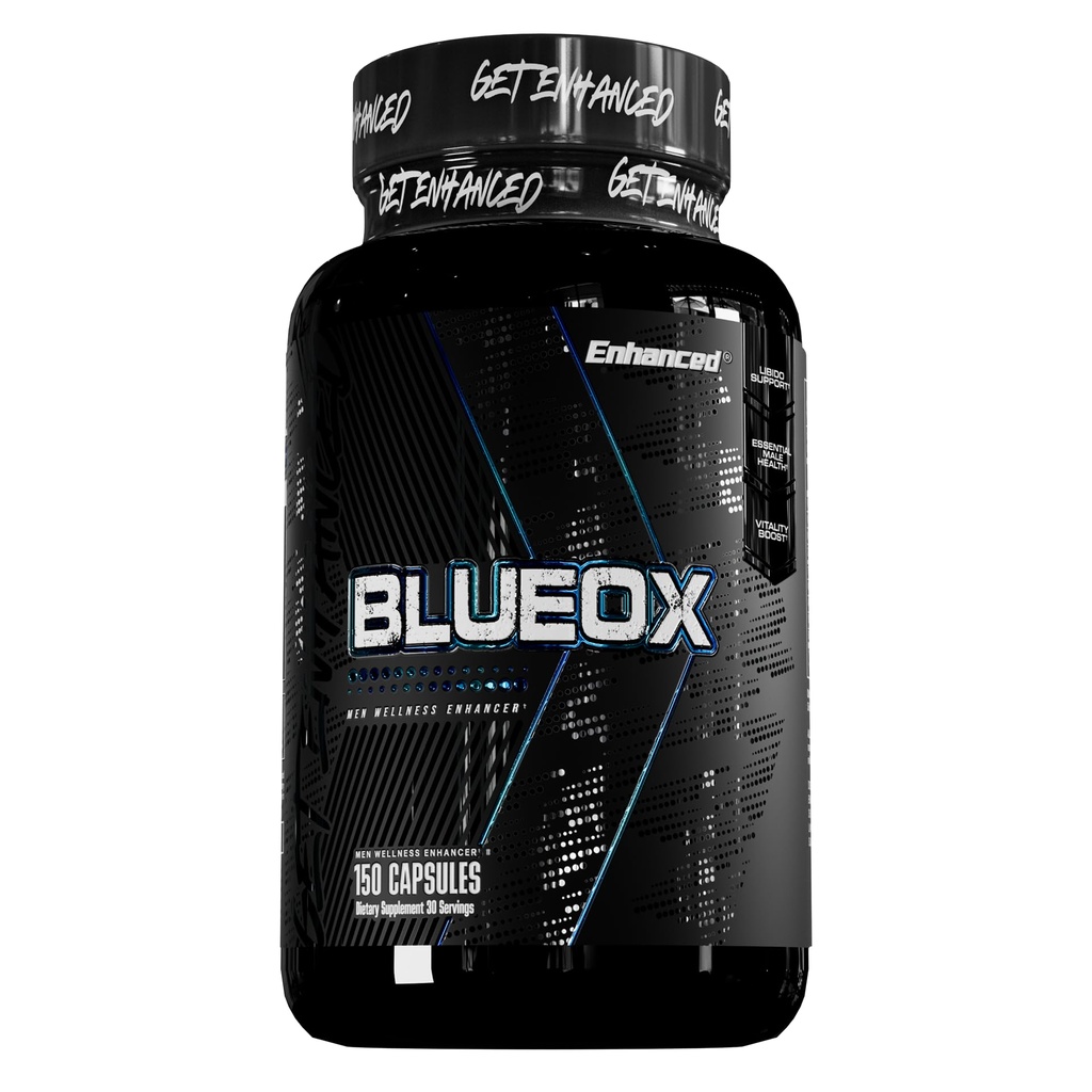 Förbättrade laboratorier - Blå Ox Testosteron Booster- Naturtestosteron Supplement för ökad styrka och testosteron för män (150 kapslar)