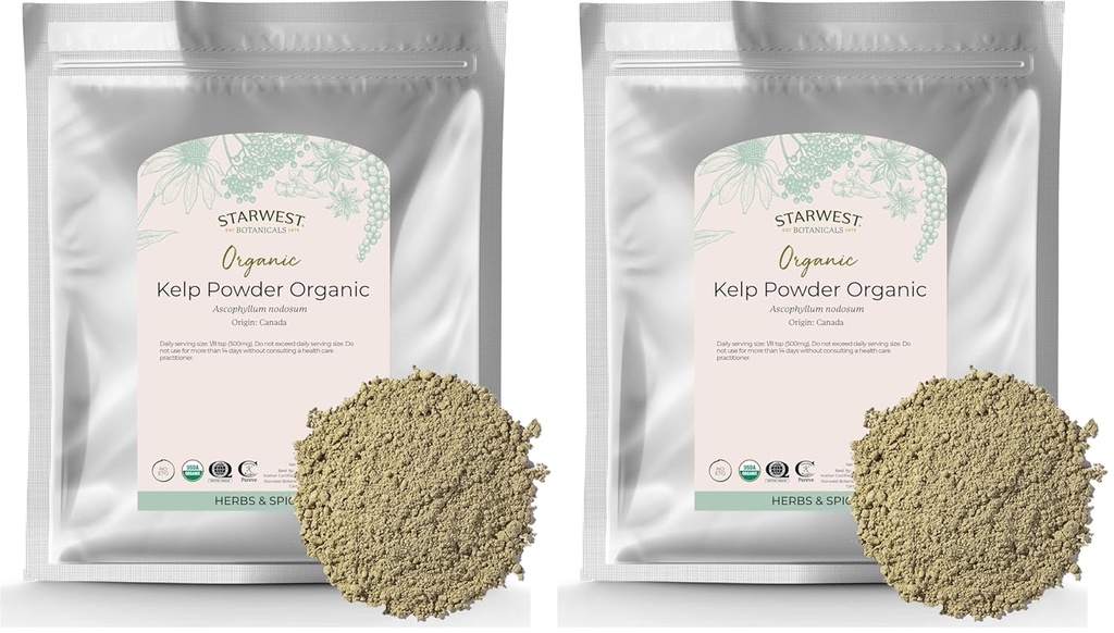 Starwest Kasvitieteet Organic Kelp Powder, 16 Ounce (Pack of 2)