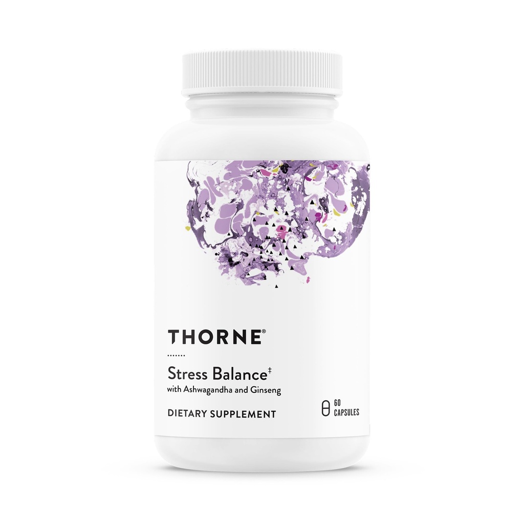 THORNE - Stressbalans - Adrenal Support Supplement med B-vitaminer, vitamin C, Ashwagandha, Ginseng & Zink* - Gluten, Dairy & Soy-Free - 30 portioner