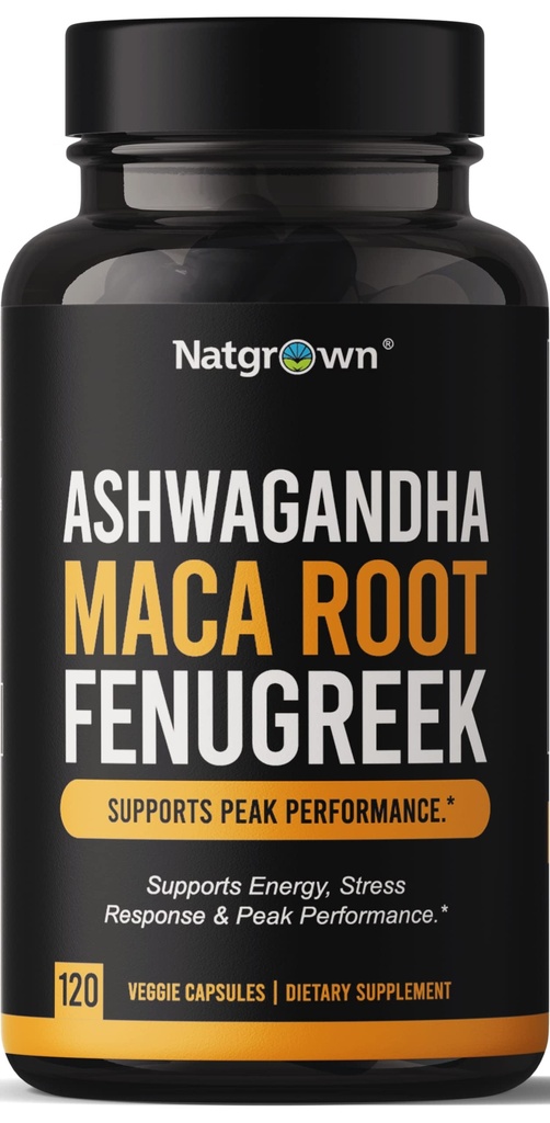 Natgown Ashwagandha Maca Root Sarviapilauute Kapselit täydentää miesten ja naisten - vegaanisia pillereitä - (120 Count)
