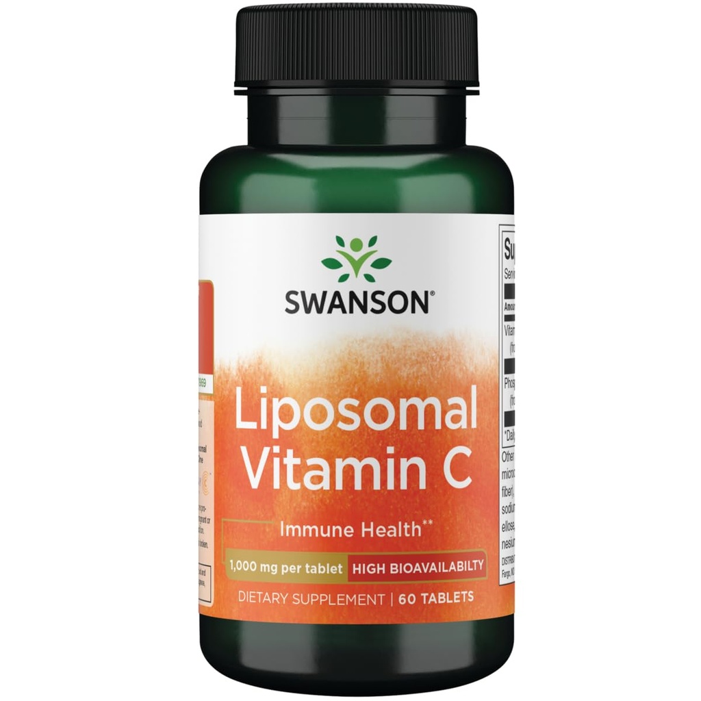 Swanson liposomaalinen C-vitamiini - suuri hyötyosuus 1 000 mg 60 tablettia