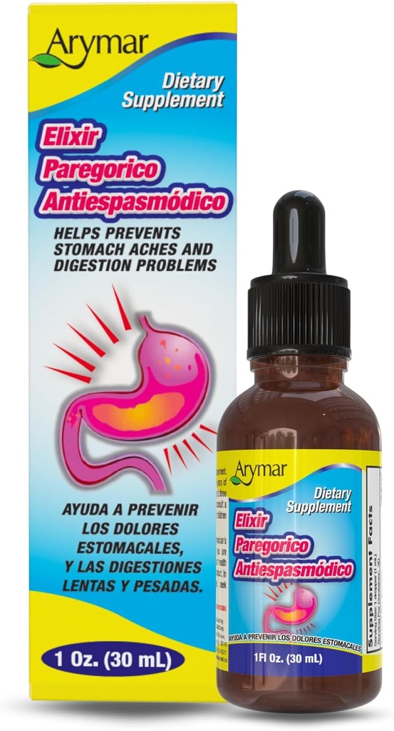 Arymar Elixir Paregorico Antiespasmodico - Ruoansulatuskanavan tuki täydentää - 1 oz