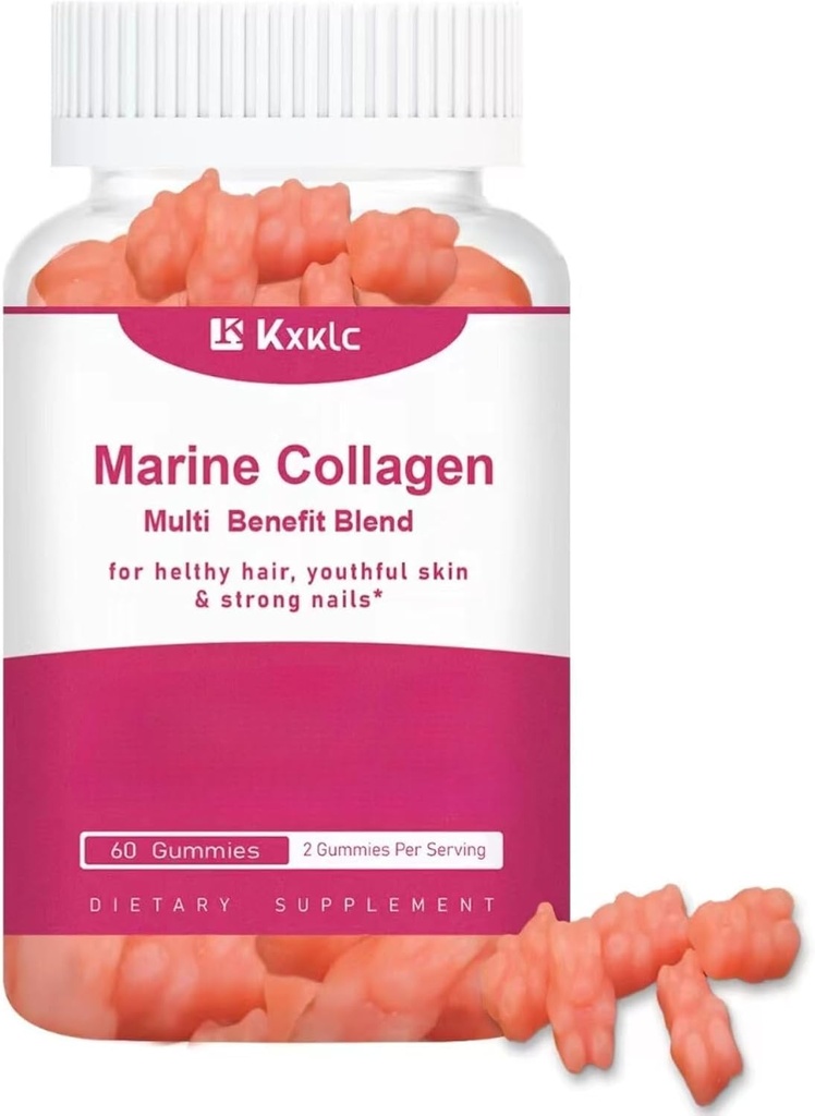 Marine Collagen Gummies - monitehoinen sekoitus vitamiini Collagen Gummies terveen ihon tukea C-vitamiini, sinkki, ja Biotiini, hydrolysoitu kollageeni.(1 Pack)