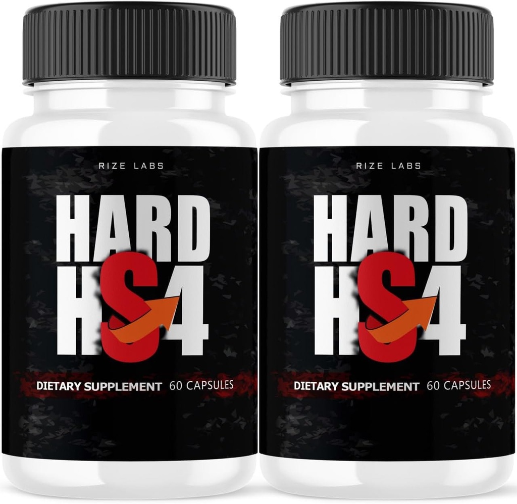 Rize labs Hard HS4 Capsules, Hard HS4 för Mäns hälsa, Hard HS4 Extra Strength Pills, Hard HS4 Male Support för Total Performance, Hard HS4 Maximal Formel Reviews (120 kapslar) (Pack of 2)