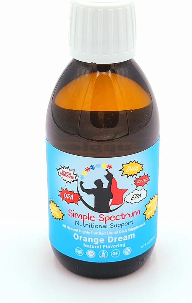 Enkelt spektrum, all naturlig fiskolja, Omega 3 DHA-tillägg