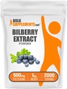 BulkSupplements.com Bilberry Extract Powder - Bilberry Extract Supplement, kasvissyöte - Vegan & Glulten Free, 500mg per Serving, 1kg (2,2 lbs) (Pack of 1)