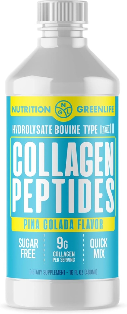 Kollageeni Peptides Hydrolysoitu nestekonsentraatti 9000 mg Hiukset, iho, kynsien terveys täydentää sokeriton