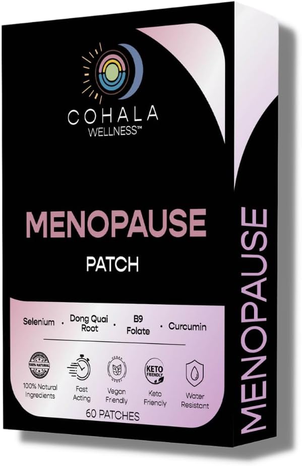 Vaihdevuodet Relief Patch (60 päivän tarjonta) - Dong Quai Root, Selenium, Curcumin, Folaatti - 60 paikkaa