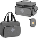 CURMIO Medicine Storage Bag Empty, Lockable Pill Bottle Organizer med Portable Zippered Pouches för första hjälpen Kits, Medicine Box för hem och resor