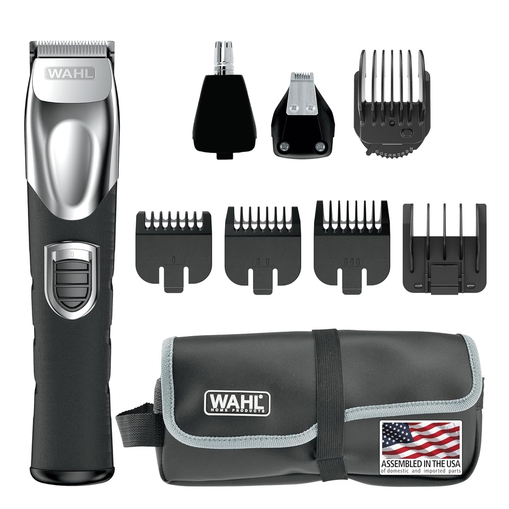 Wahl USA Ladattava Litium Ion All in One Parta Trimmer miehille yksityiskohtaiset ja korva- ja nenäkarva Trimmer liite Malli 9854-600B