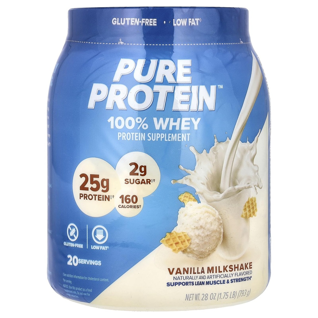 Pure Protein Powder, Whey, High Protein, Low Sugar, Gluteeniton, Vanilla Cream, 1,75 kg