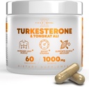 Peak Revival-X Turkesterone Tongkat Ali Supplement (500 mg Ajuga Turkestanica + 250 mg Tongkat Ali) 60 Capsules-Turkesterone Supplement 1000mg - Lihasvoima & Recovery Support - Valmistettu Yhdysvalloissa