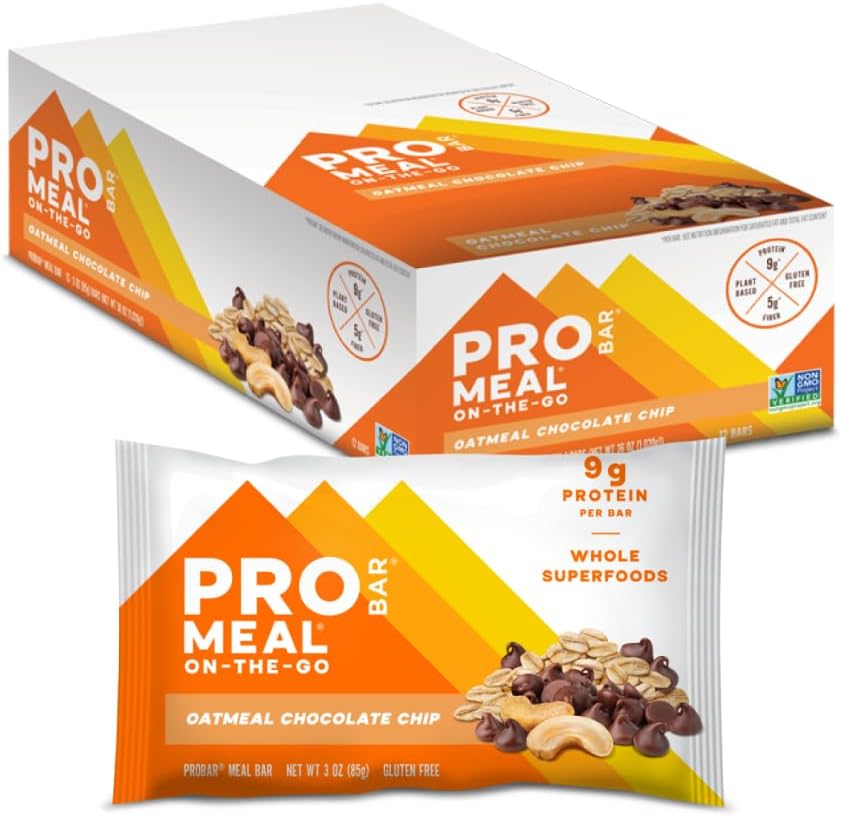 PROBAR - MEAL-Baari, kaurapuuro Suklaalastu, ei-muuntogeeniset, Gluteeniton, Terveellinen, Kasvipohjainen, Koko elintarvikkeiden ainesosat, Natural Energy (12 kreivi)