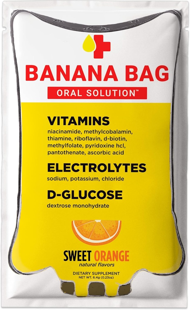 Banaani Bag Oral Solution Recovery Packets ... Sweet Orange 5pk ... Kätevä, helppo sekoittaa, ja täydellinen tahansa elämäntapa.