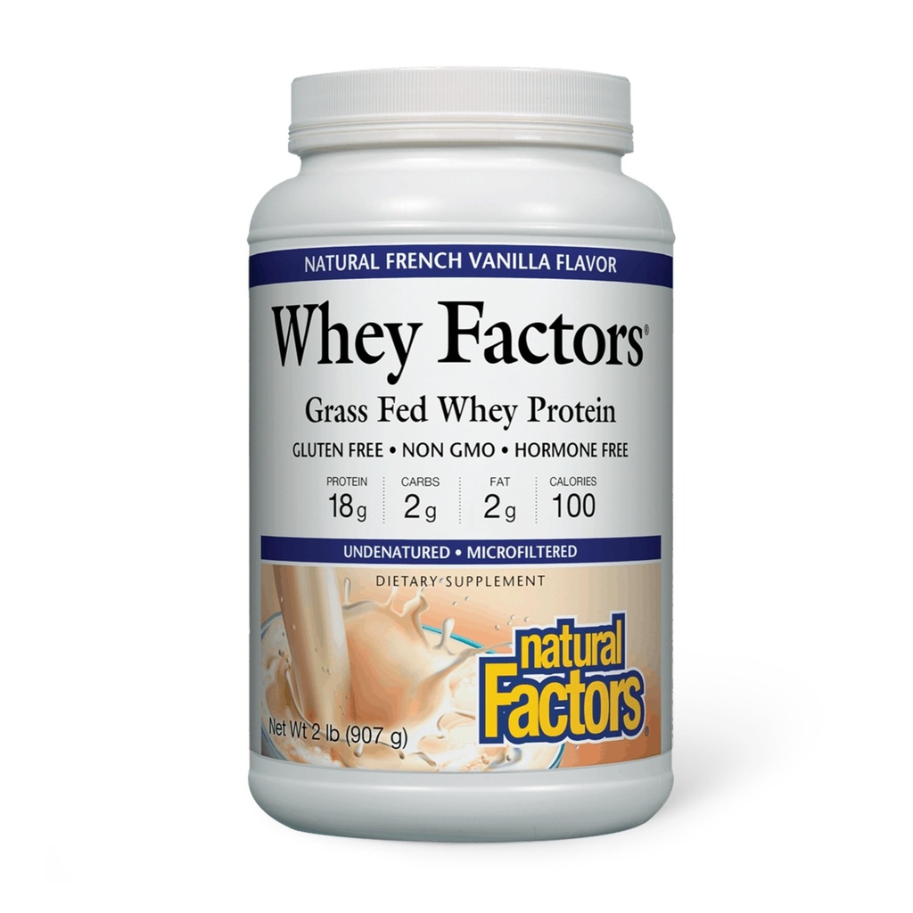 Natural Factors Whey Factors, French Vanilla, 2-pund (Pack of 6)