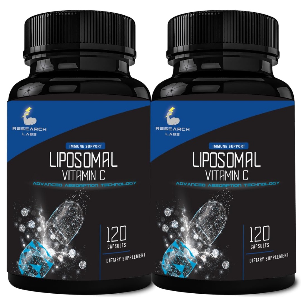 Forskning Labs Liposomal Vitamin C Supplement w/Enhanced Absorption LipoQuil-CTM | 2 Fer 1 ad 240 kapslar Total Immune Support Collagen Booster | High Dose Fat Soluble Vita C 1000mg Buffered | Non GMO