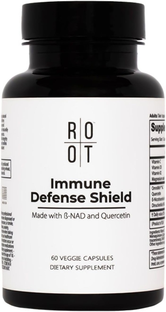 Root Wellness Immuunituki täydentää D-vitamiini C K2, Quercetin ja trace Minerals Great Salt Lake, Dgestive Enzymes NAD täydentää aikuisille, 60 kapselia