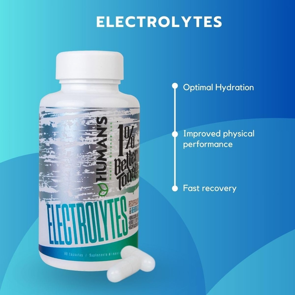 HUMANIN LAB Health Elektrolyytti Complex Kapselit, Advanced Hydration, Physical Performance and Recovery Support, 90 kapselia