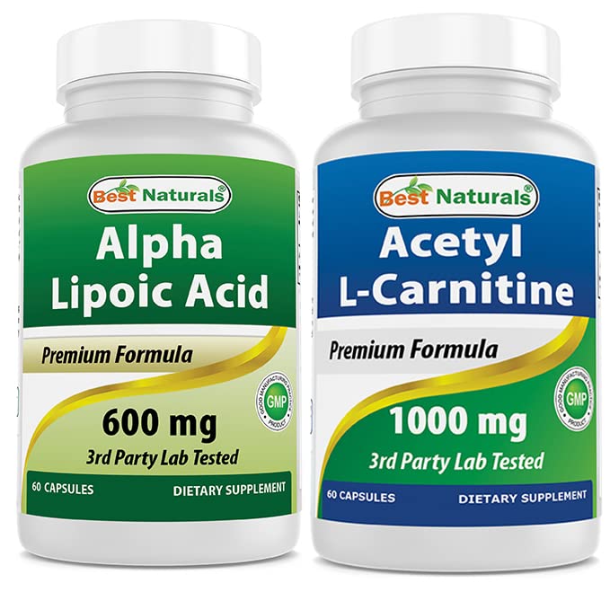 Best Naturals Alpha Lipoic Acid 600 mg & Acetyl L-karnitiini 1000 mg