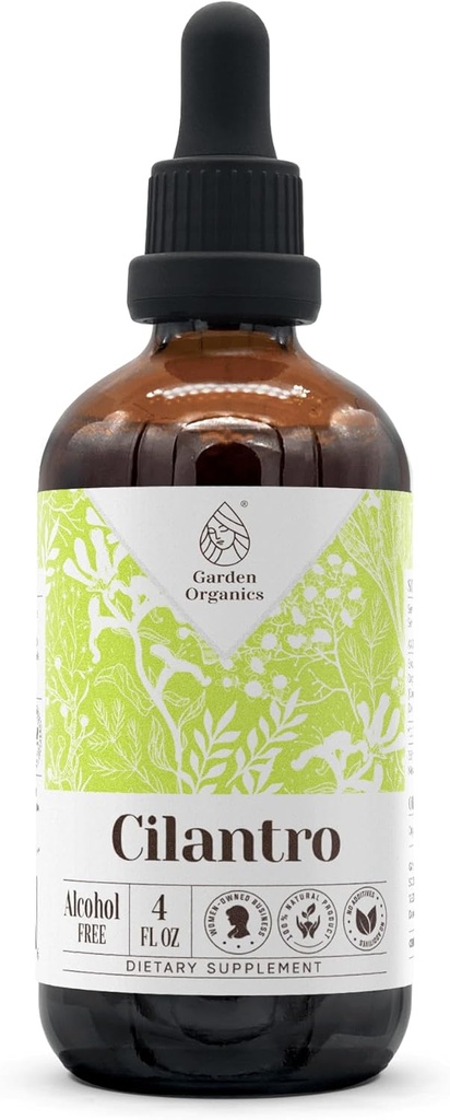 Cilantro Alcohol-Free Natural Tincture Extract, Immune System Booster, flytande droppar tillverkade av 100% Cilantro Dried Leaf (4 fl oz)