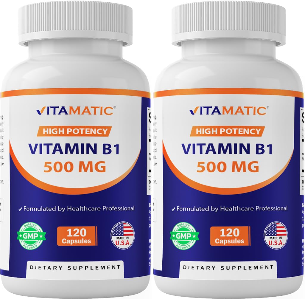 Vitamaattinen B1-vitamiini (Tiamine) 500 mg 2 pakkaus (120 kapselia yhteensä)
