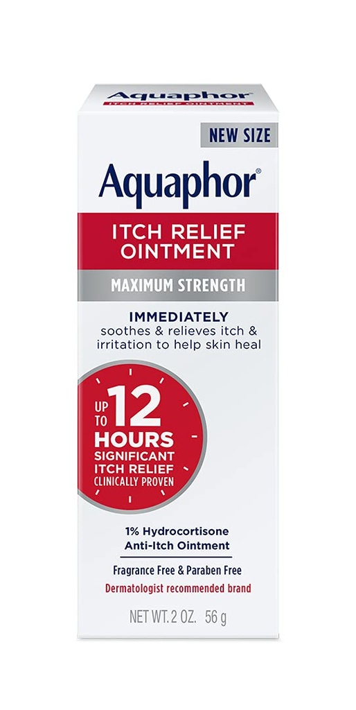 Aquaphor Itch Relief Voide, suurin vahvuus 1% Hydrokortisonia, vähentää kutinaa ihon ärsytyksestä, hyönteisten puremista, psoriaasi, ihoihottumat, ekseema, & Myrkkyihottuma, 2 oz