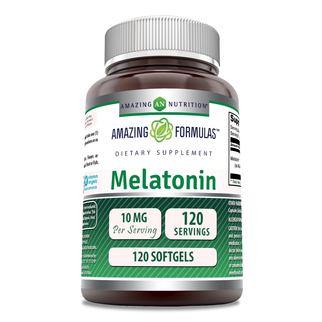 Amazing Nutrition Melatoniini 10 mg Softgels Supplement 