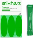 MIXHERS Hergreens - Greens & Veggie Powder - valmistettu kokonaisista elintarvikkeista - Dgestive Enzymes & Kale - ravitsemus suunniteltu naisille - Tuki sydän ja maksa - 15 Drink Packets - Omenat & granaattiomena