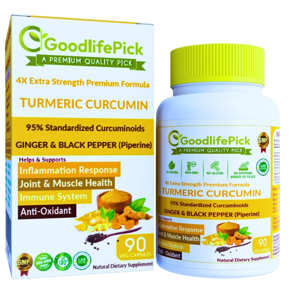 Turmeric Curcumin kapselit Extra vahvuus inkivääri & 95% Curcuminoids & Black Pepper Extract suurin hyöty. Kaikki luonnolliset nonGMO NO Rice Powder NO Stearate NO Silika- 90 Veg Cap